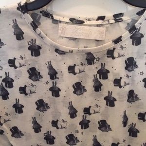 ZARA BASIC T-SHIRT with Rabbit and Magic Ha